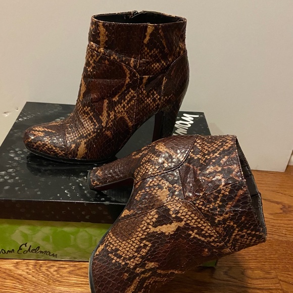 👣Sam Edelman Boots Ankle Python Salina 2 Chocolate 6 - Picture 13 of 13